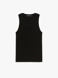 Rib-knit viscose top