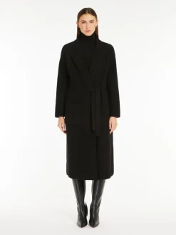 Rib-knit wool cardigan