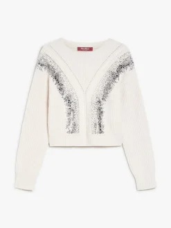 Rib-knit wool pullover