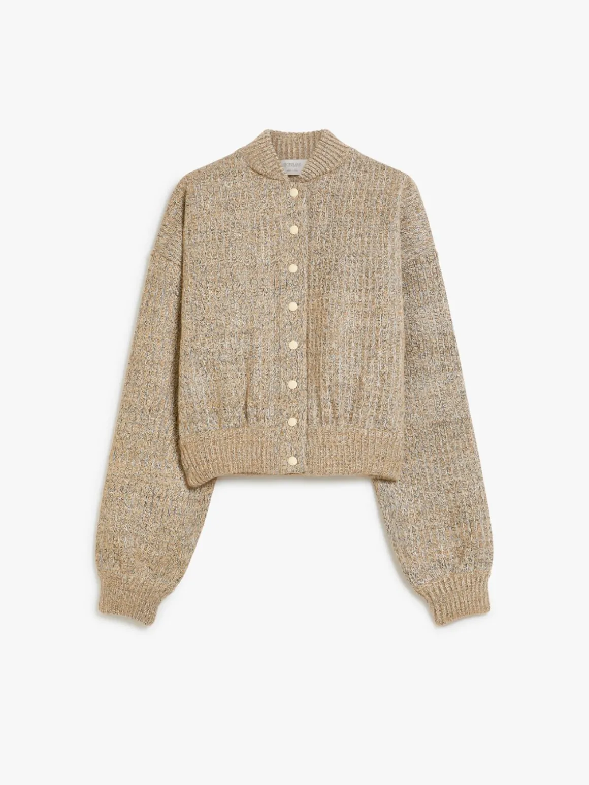 Rubberised wool-knit bomber jacket