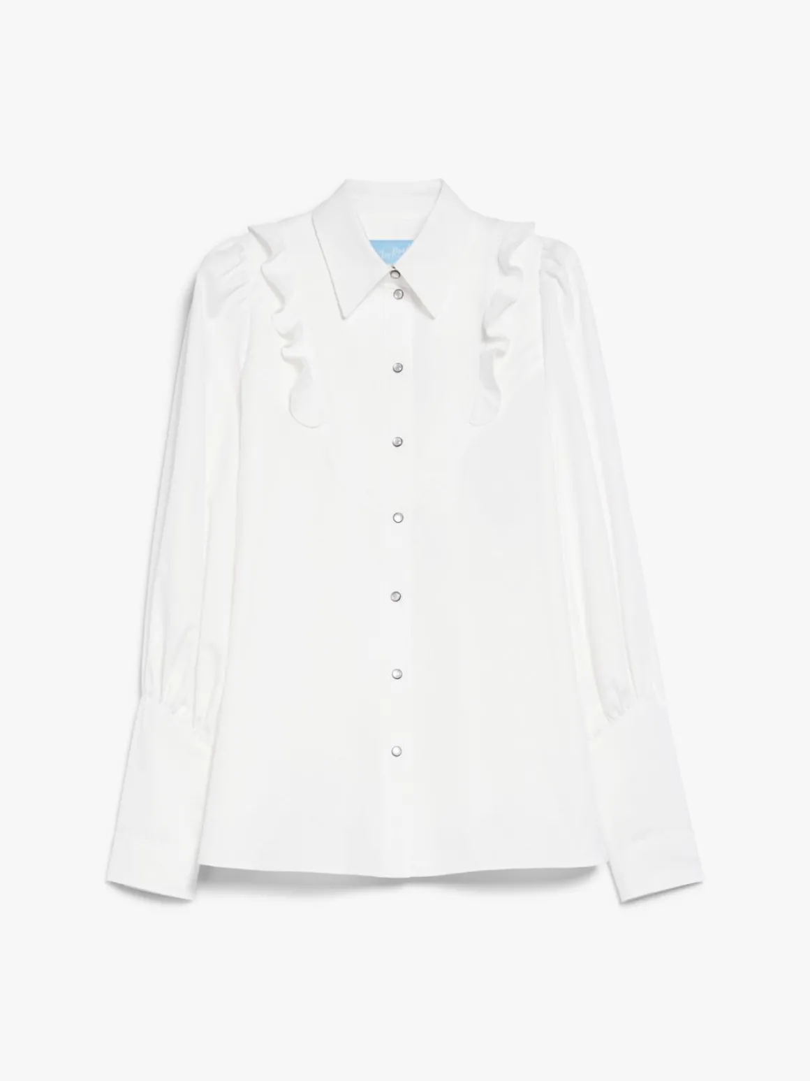 Ruched cotton twill shirt
