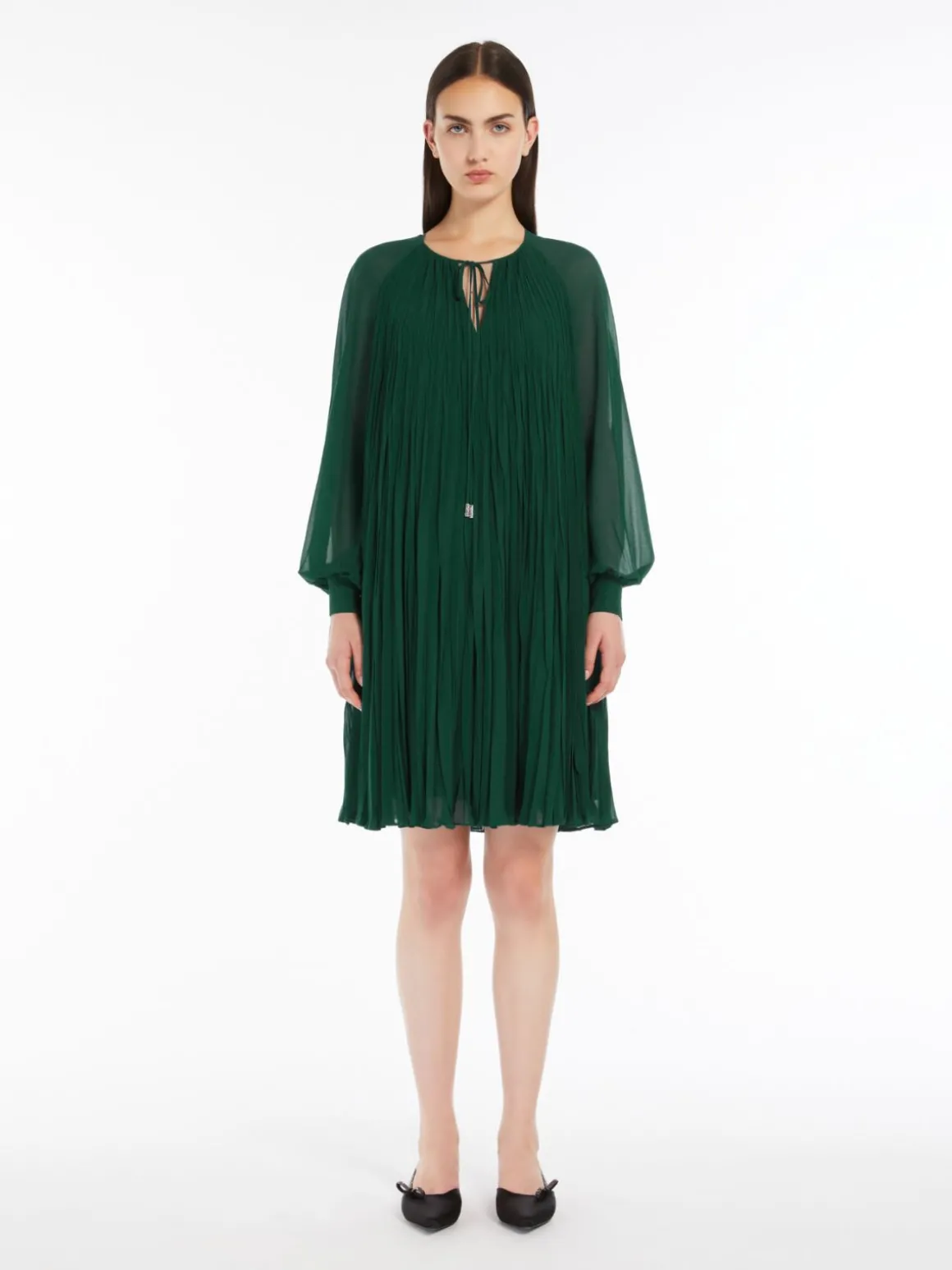 Sablé georgette flared dress