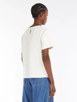 Satin and jersey T-shirt
