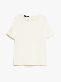 Satin and jersey T-shirt