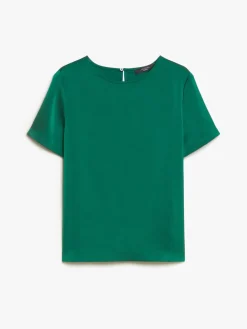 Satin and jersey T-shirt