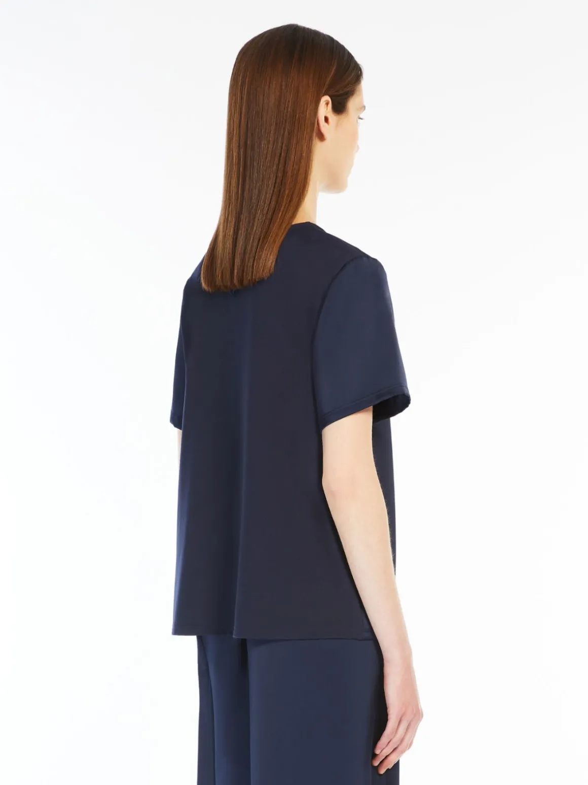 Satin and jersey T-shirt