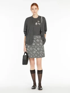 Sequin-adorned jersey mini skirt