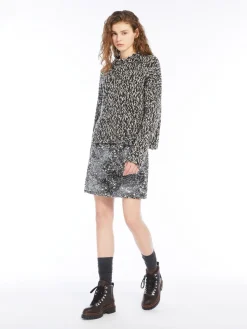 Sequin-adorned jersey mini skirt