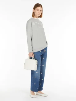 Sequinned denim jeans