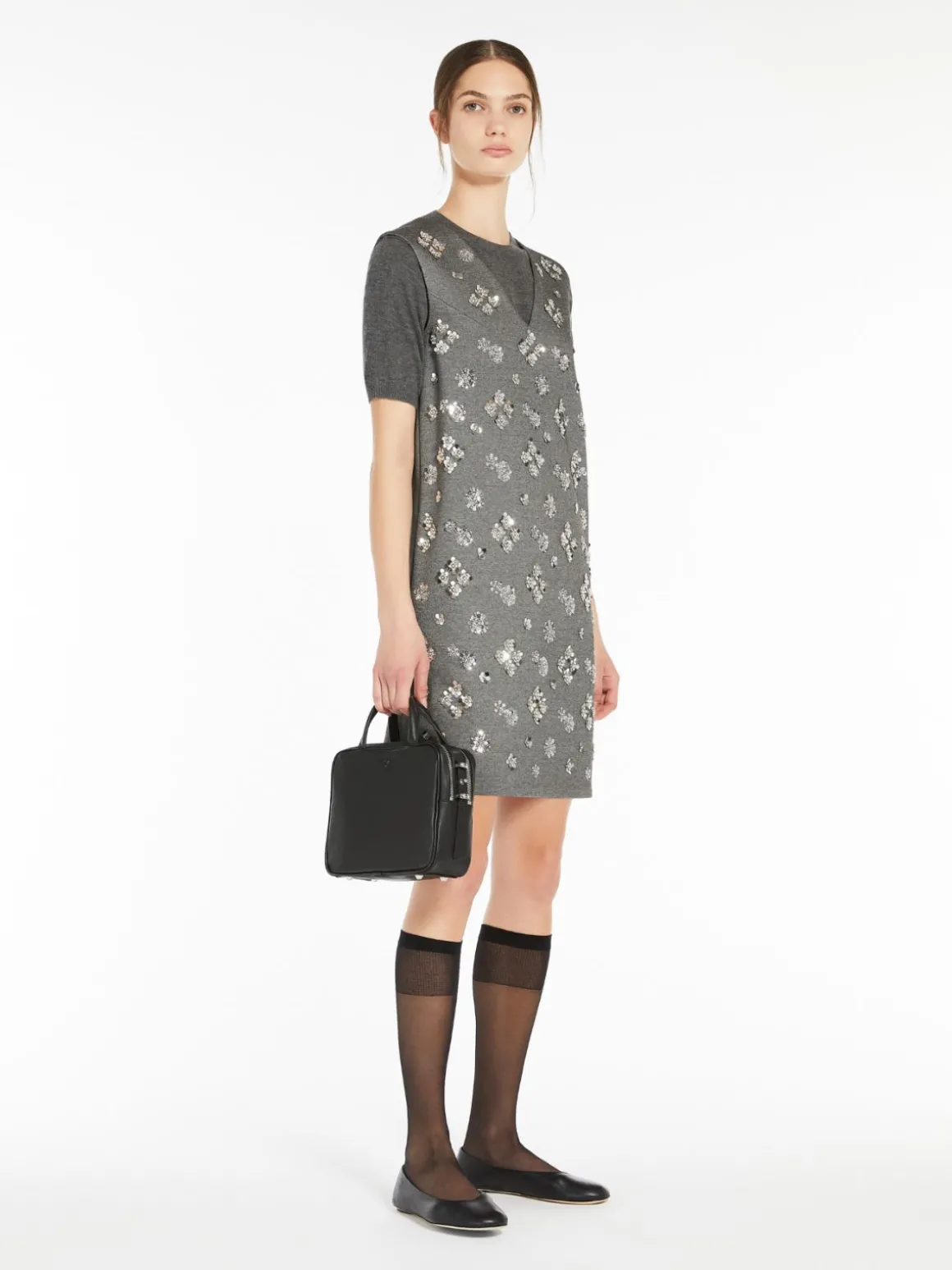 Sequinned jersey dress