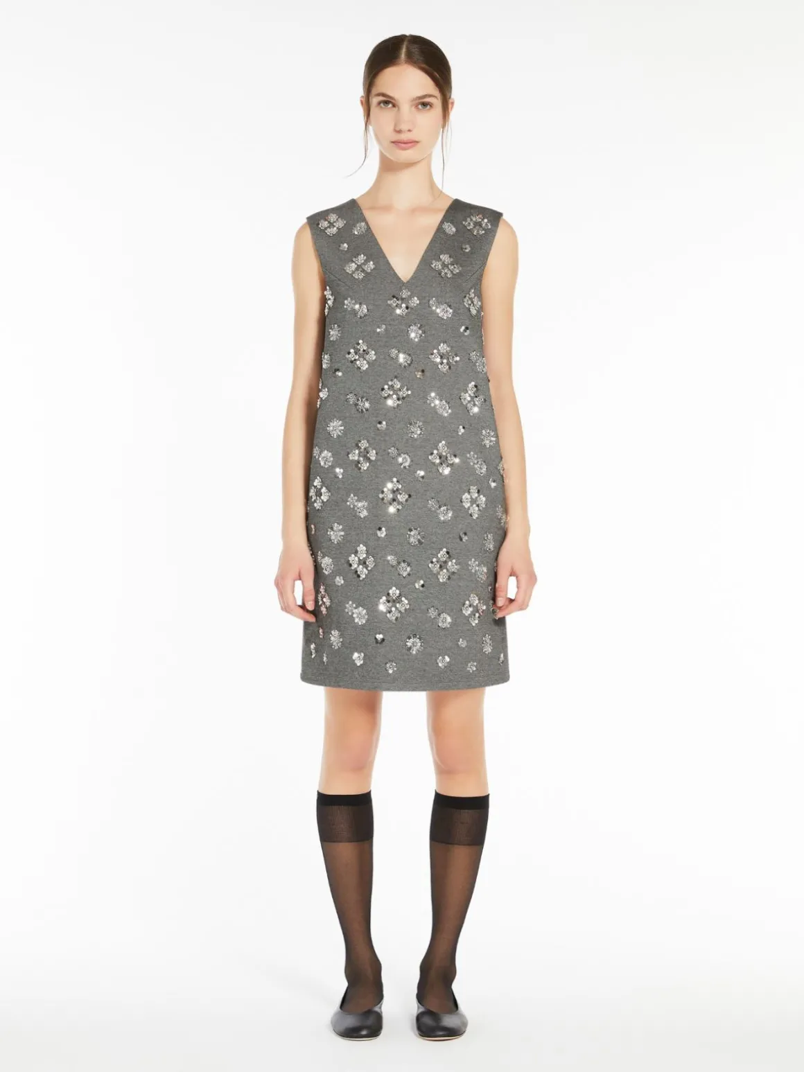 Sequinned jersey dress