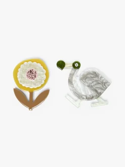 Set of 2 resin brooches