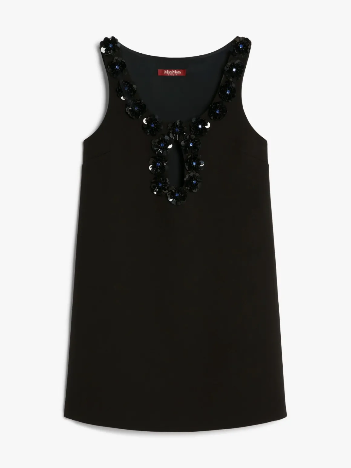 Short dress in embroidered sablé