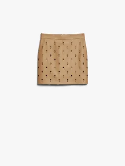 Short, nappa leather skirt