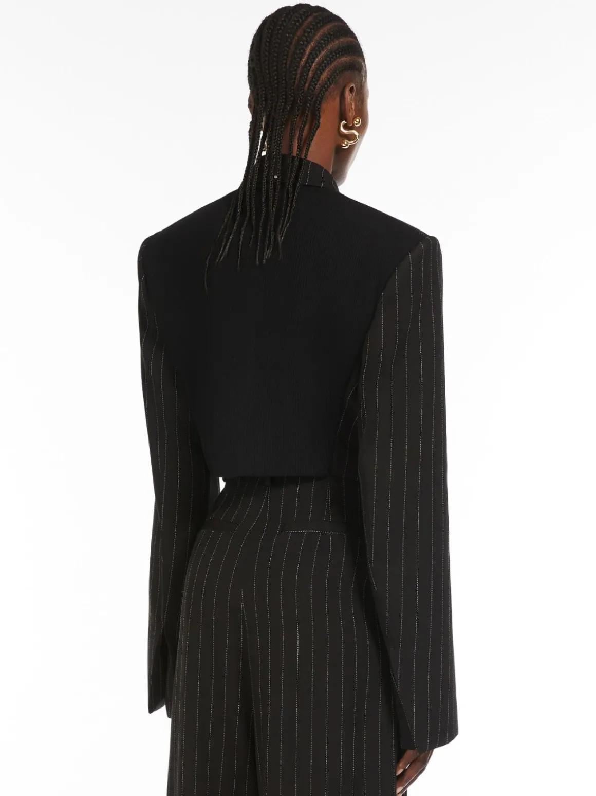 Short pinstriped blazer