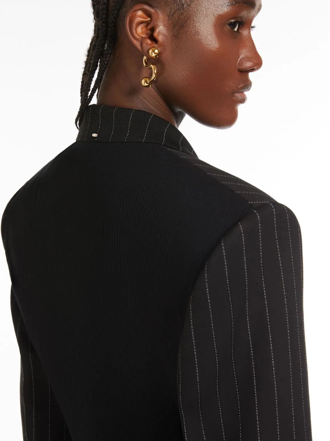 Short pinstriped blazer