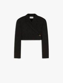 Short pinstriped blazer