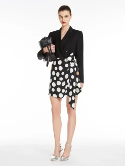 Short printed silk skirt