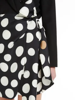 Short printed silk skirt