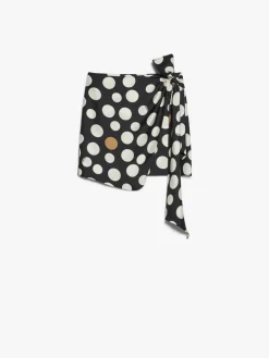 Short printed silk skirt