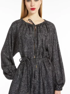 Short printed twill dress