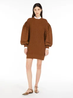 Short ribbed wool dress