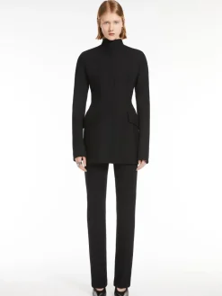 Short stretch gabardine dress - KLEPSYDRA CAPSULE
