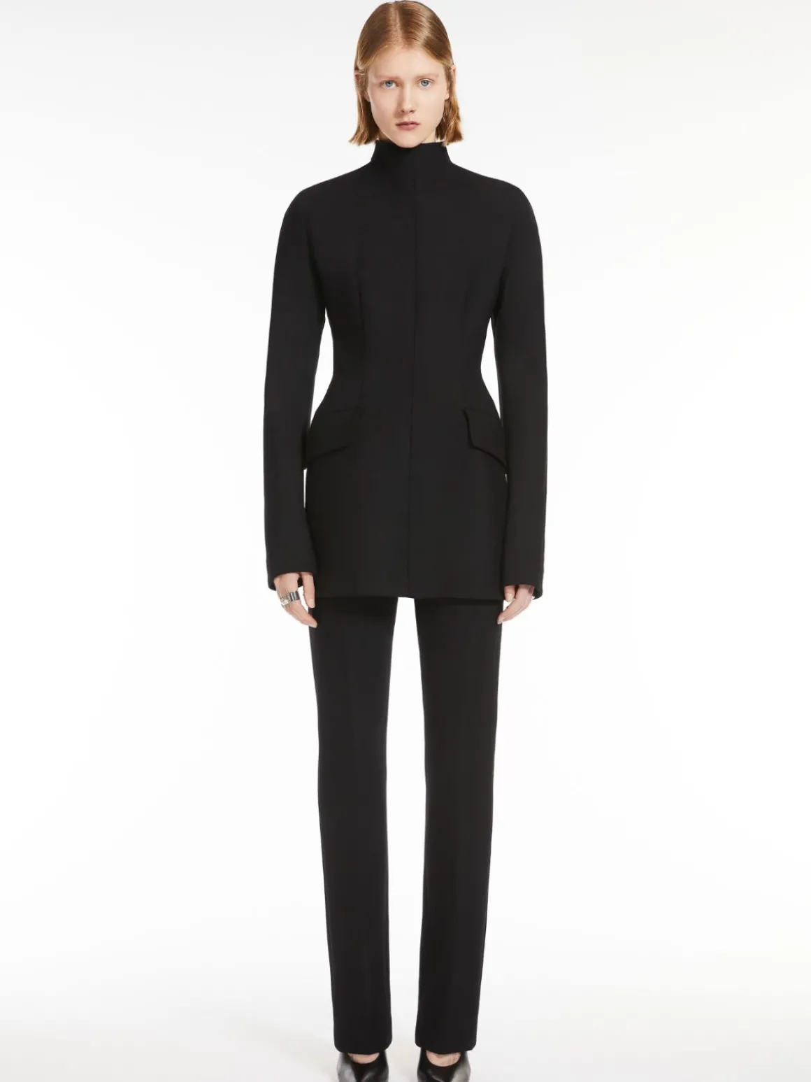 Short stretch gabardine dress - KLEPSYDRA CAPSULE