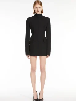Short stretch gabardine dress - KLEPSYDRA CAPSULE