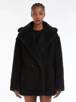 Short Teddy Bear Icon Coat in alpaca and wool