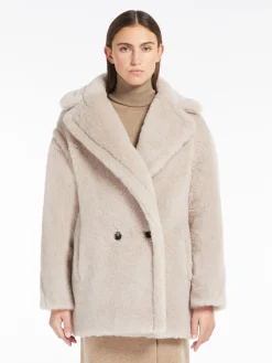 Short Teddy Bear Icon Coat in alpaca and wool