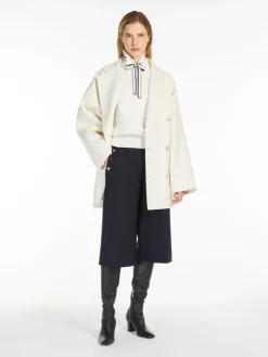 Short wool and cashmere coat