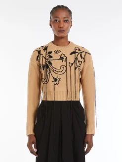 Short wool and cashmere jumper