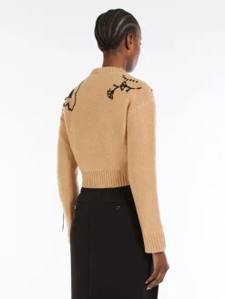 Short wool and cashmere jumper