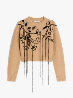 Short wool and cashmere jumper