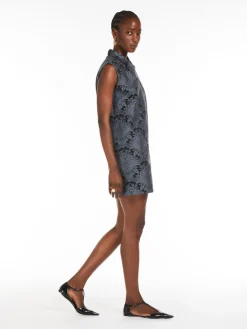 Short wool jacquard dress