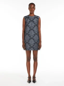 Short wool jacquard dress