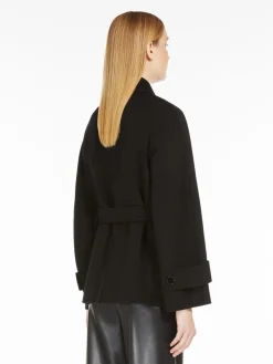 Short wool trench coat