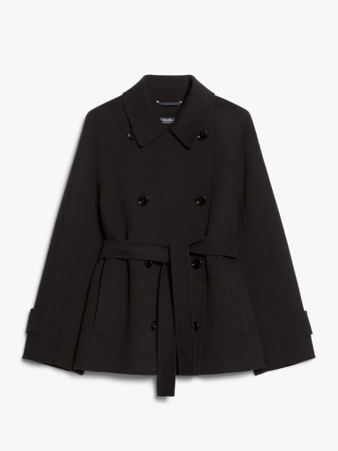 Short wool trench coat
