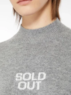 Short-sleeved wool and cashmere sweater