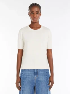 Silk and cotton knit T-shirt