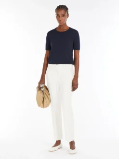 Silk and cotton knit T-shirt