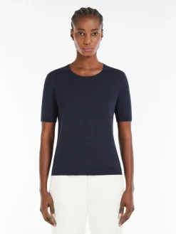 Silk and cotton knit T-shirt