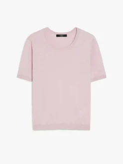 Silk and cotton knit T-shirt