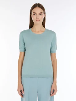 Silk and cotton knit T-shirt
