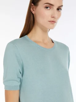 Silk and cotton knit T-shirt