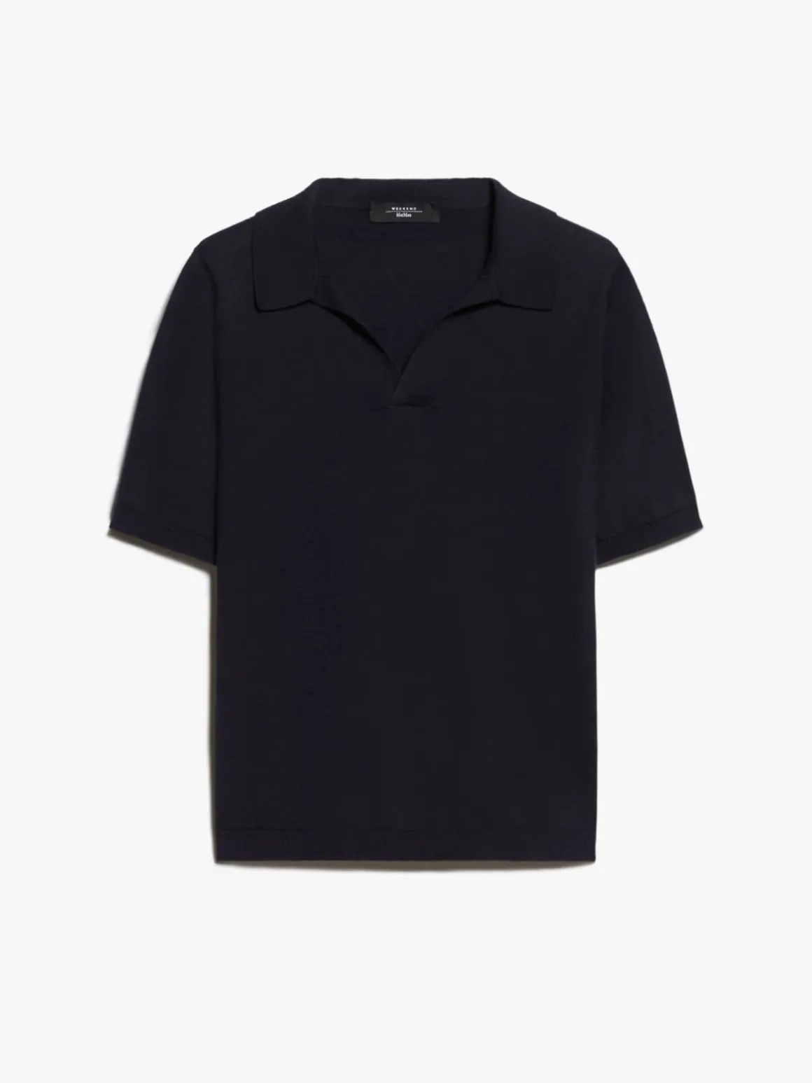 Silk and cotton yarn polo sweater