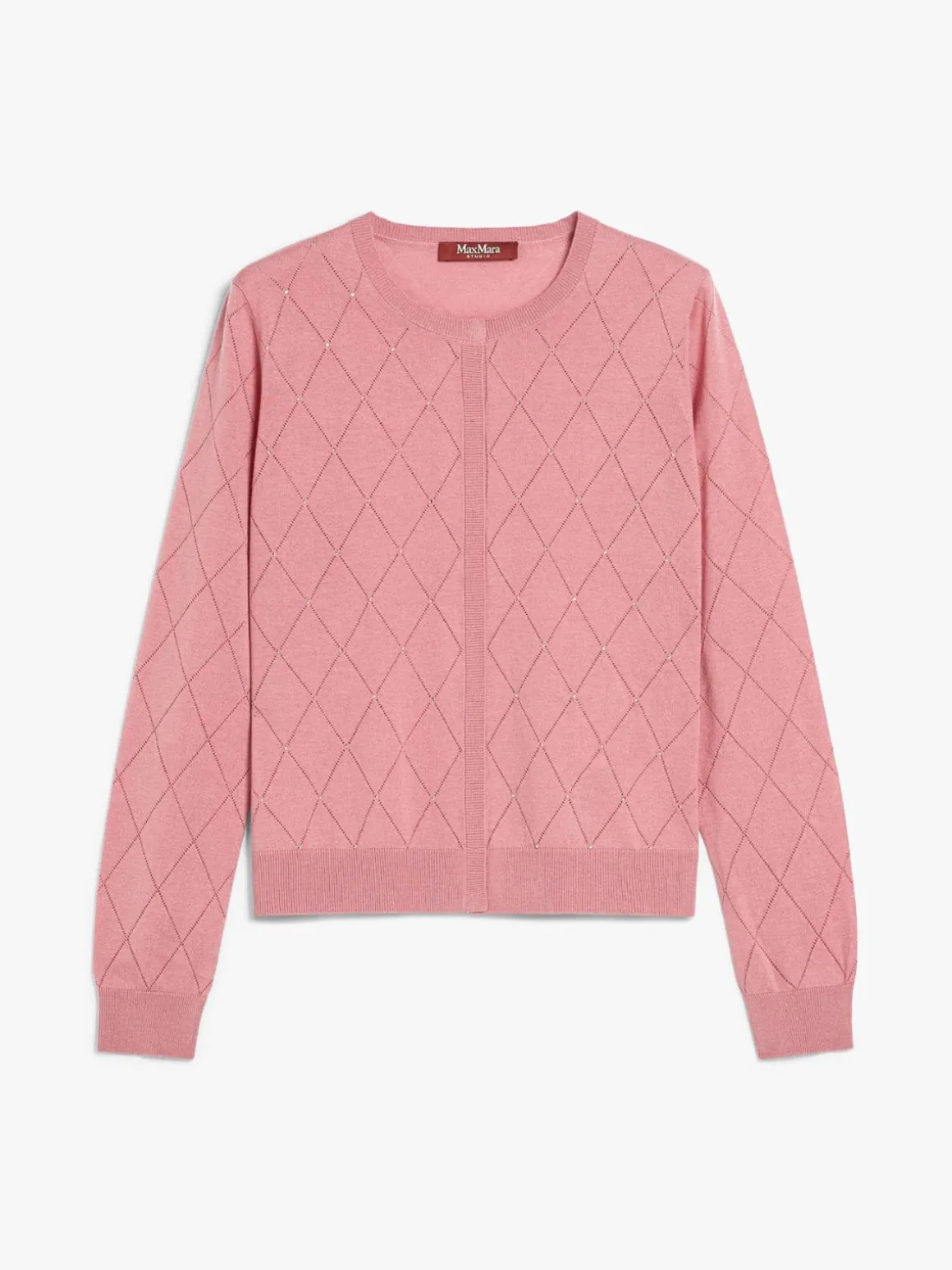 Silk and wool Argyle cardigan