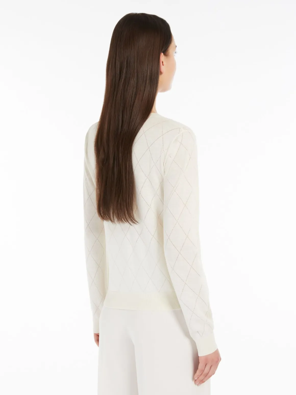 Silk and wool Argyle cardigan