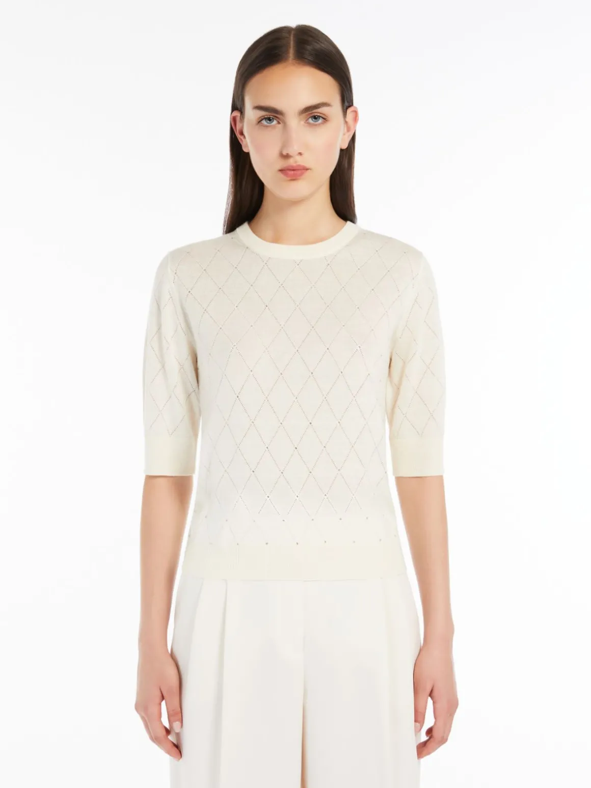 Silk and wool Argyle jumper